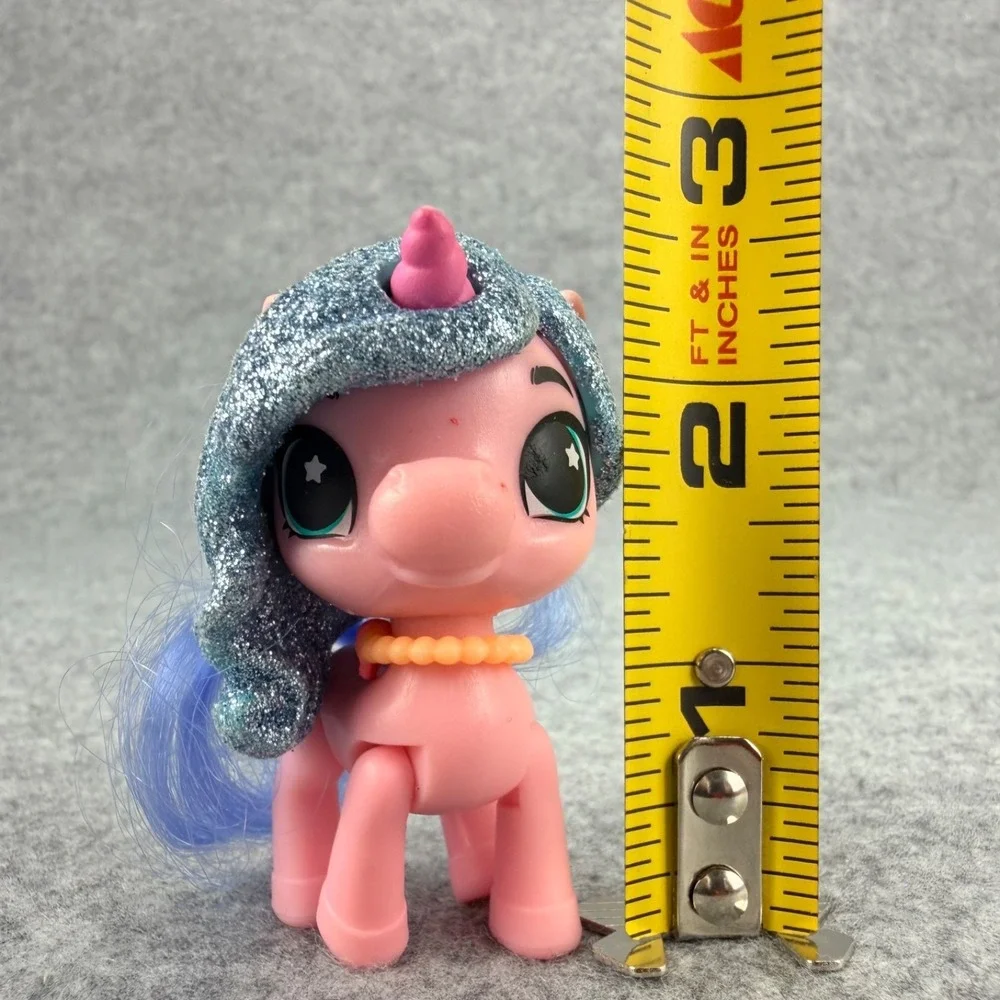 ZURU Sparkle Girlz Pink Unicorn Squad Figure Blue Glitter Hair Pony 2.5